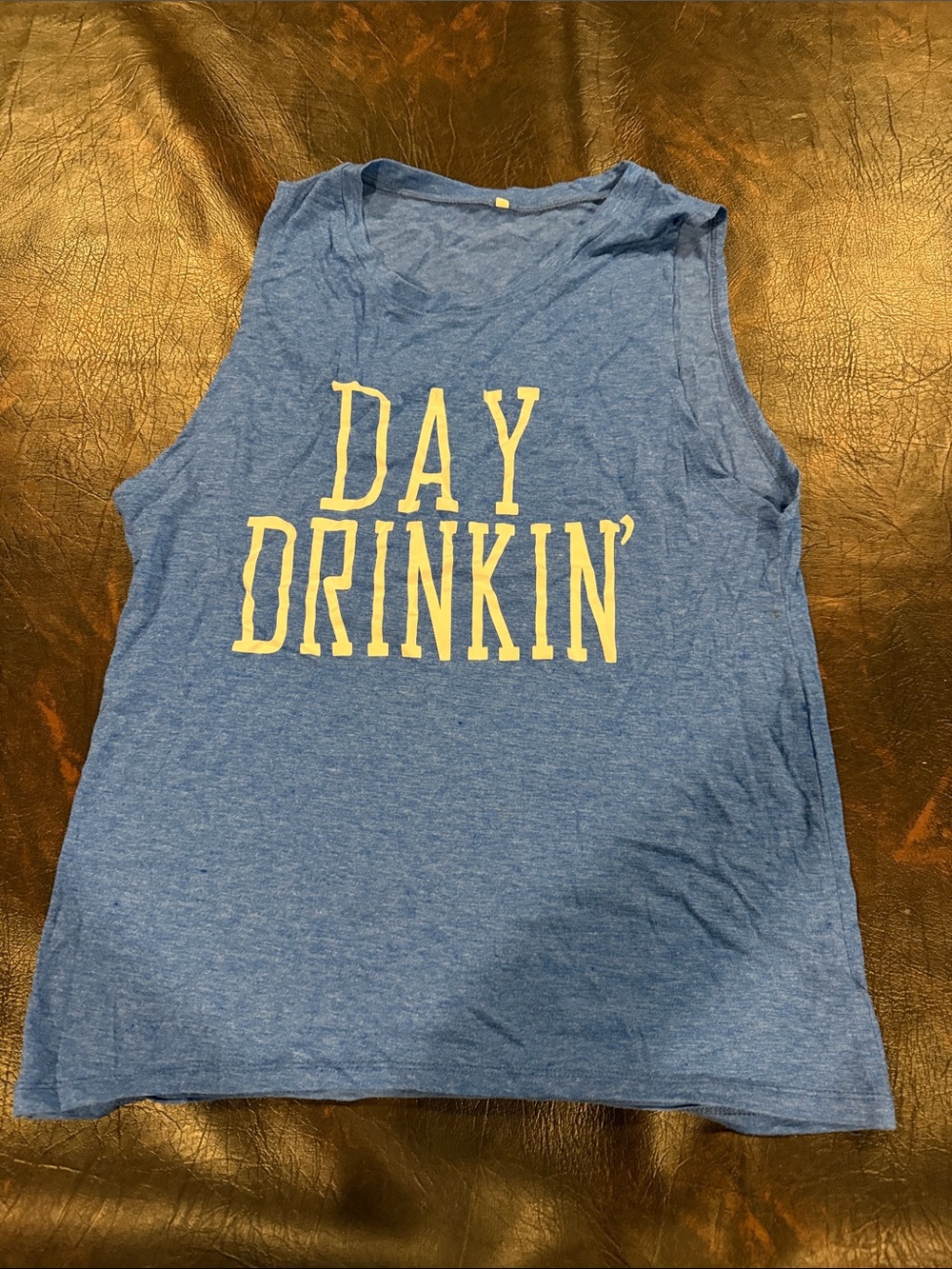 Source Unknown Blue 'DAY DRINKIN'' Muscle Tee